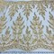 1 Yard Elegant White Beaded & Corded Embroidered Lace Fabric, 51" Wide, Bridal Fabrication for Gowns & Décor